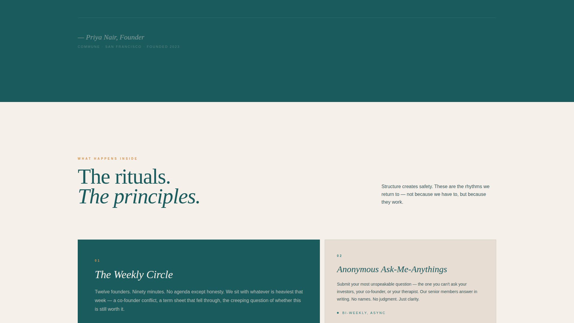 Commune - Transformative Founders Landing Page Template