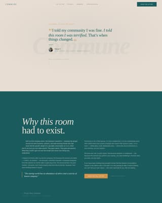 Commune - Transformative Founders Landing Page Template