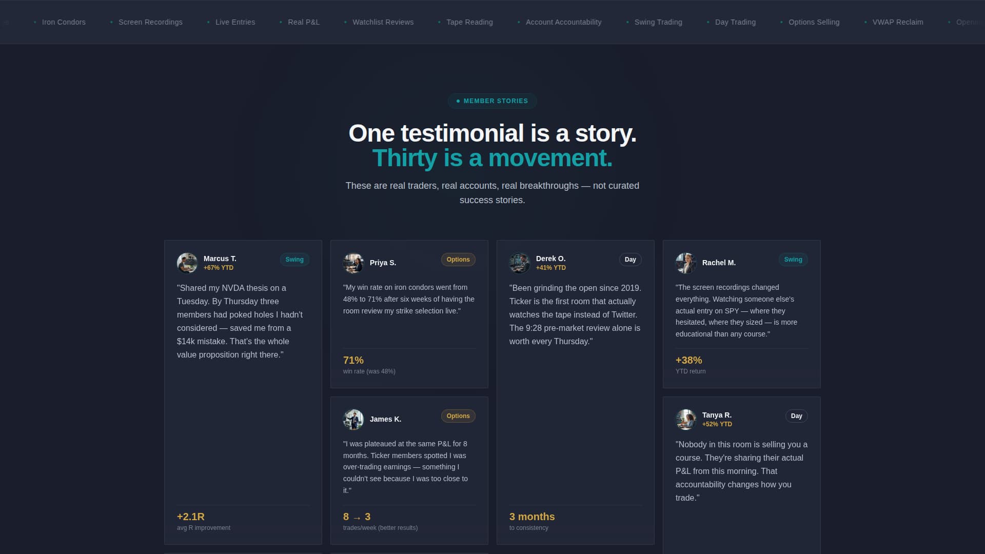 Ticker - Elite Traders Landing Page Template