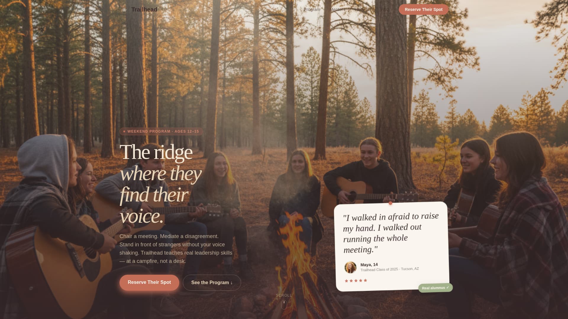 Trailhead - Empowering Teenleadership Landing Page Template