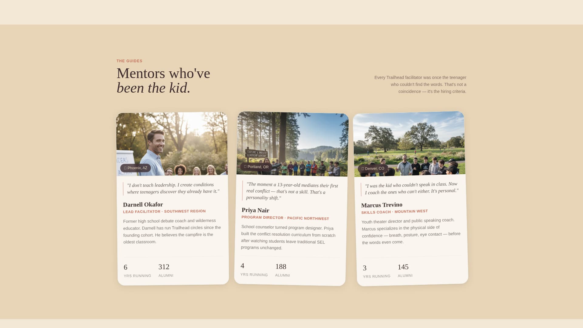 Trailhead - Empowering Teenleadership Landing Page Template
