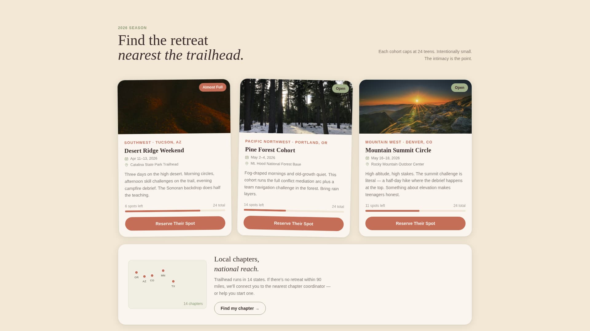 Trailhead - Empowering Teenleadership Landing Page Template