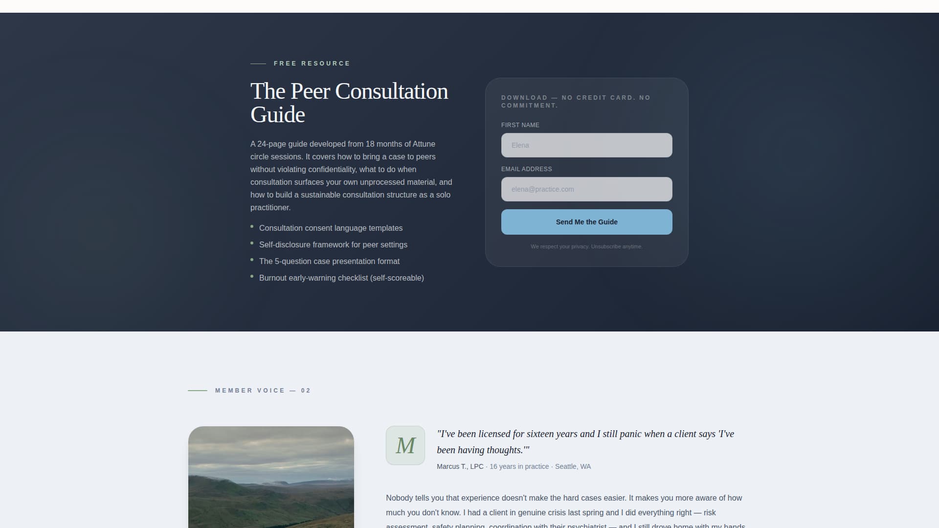 Attune - Restorative Therapists Landing Page Template
