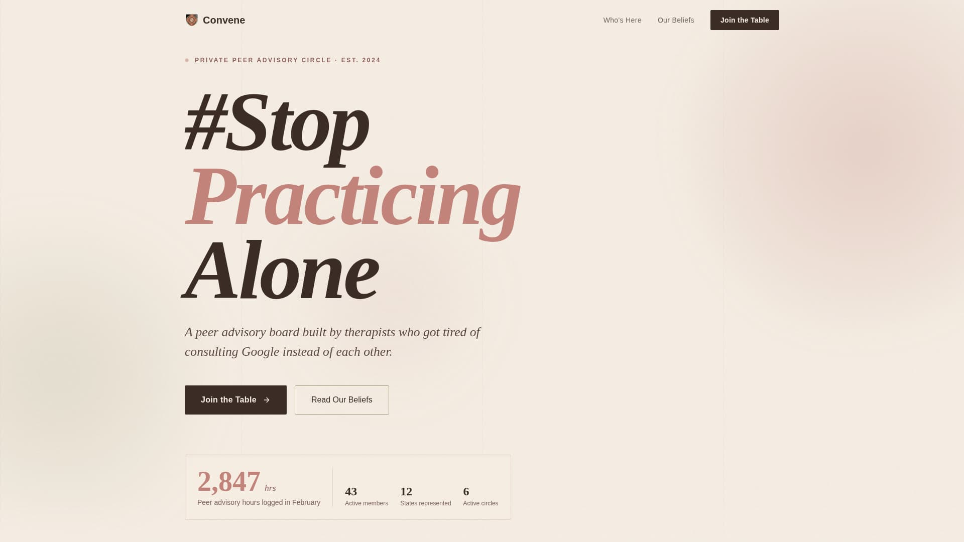 Convene - Empowering Therapists Landing Page Template