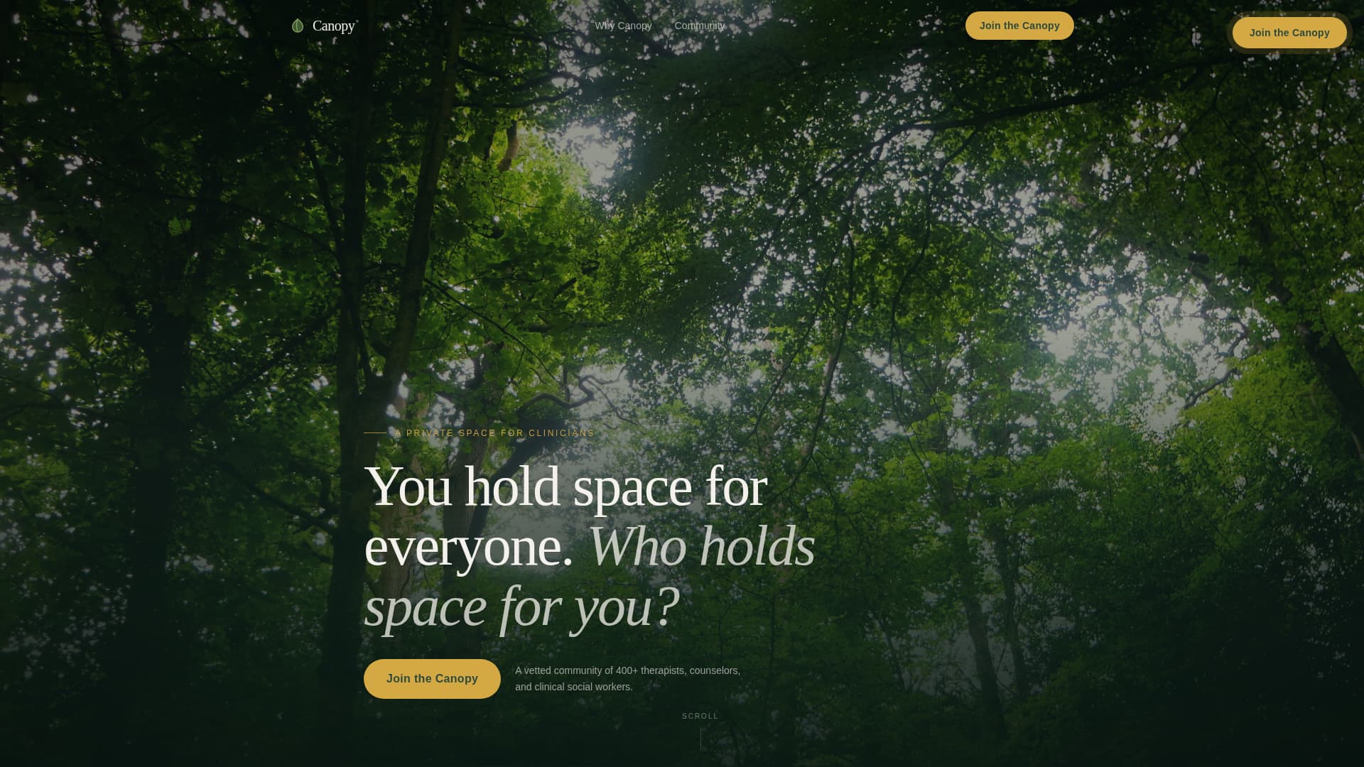 Canopy - Nurturing Therapists Landing Page Template
