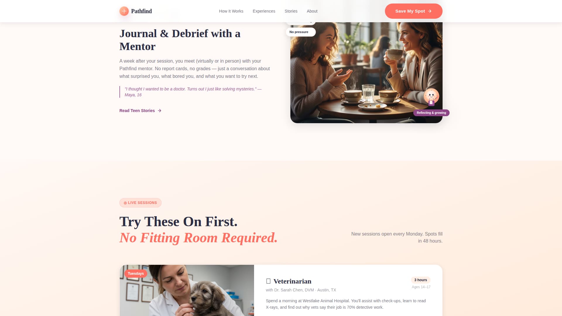Teen & Tween Booking Website Template
