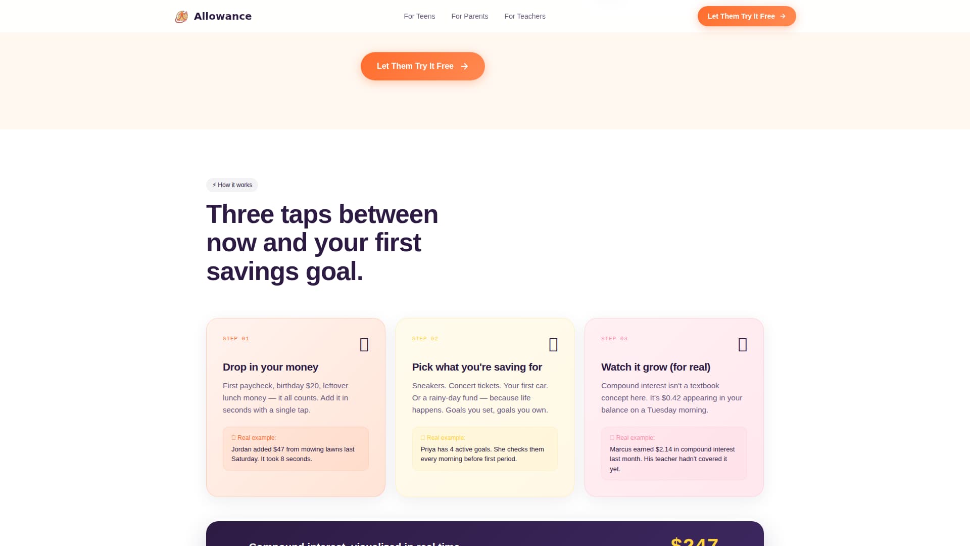 Allowance - Empowering Teenfinance Landing Page Template