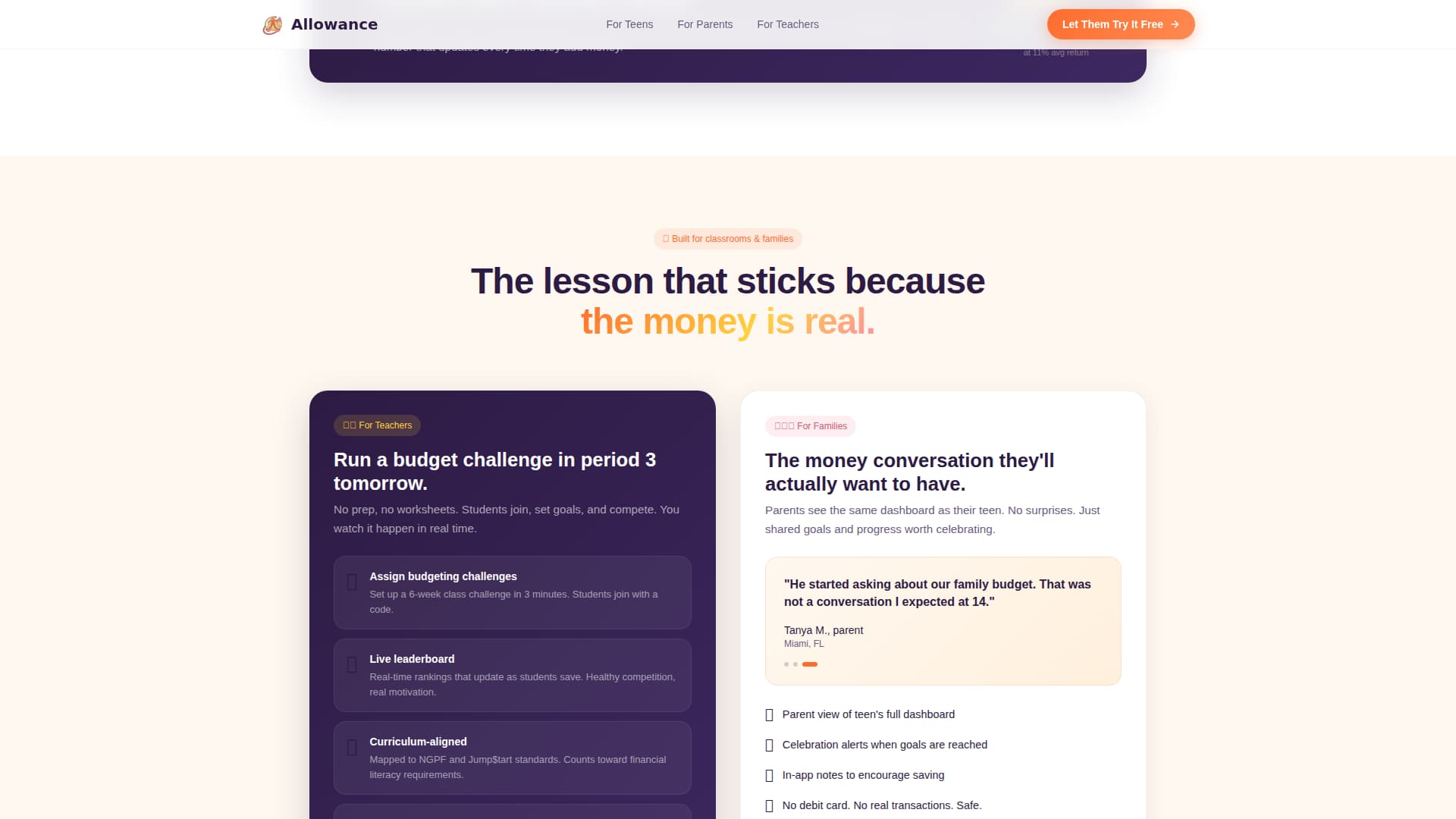 Allowance - Empowering Teenfinance Landing Page Template