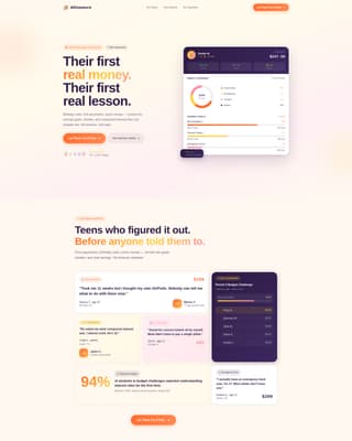 Allowance - Empowering Teenfinance Landing Page Template