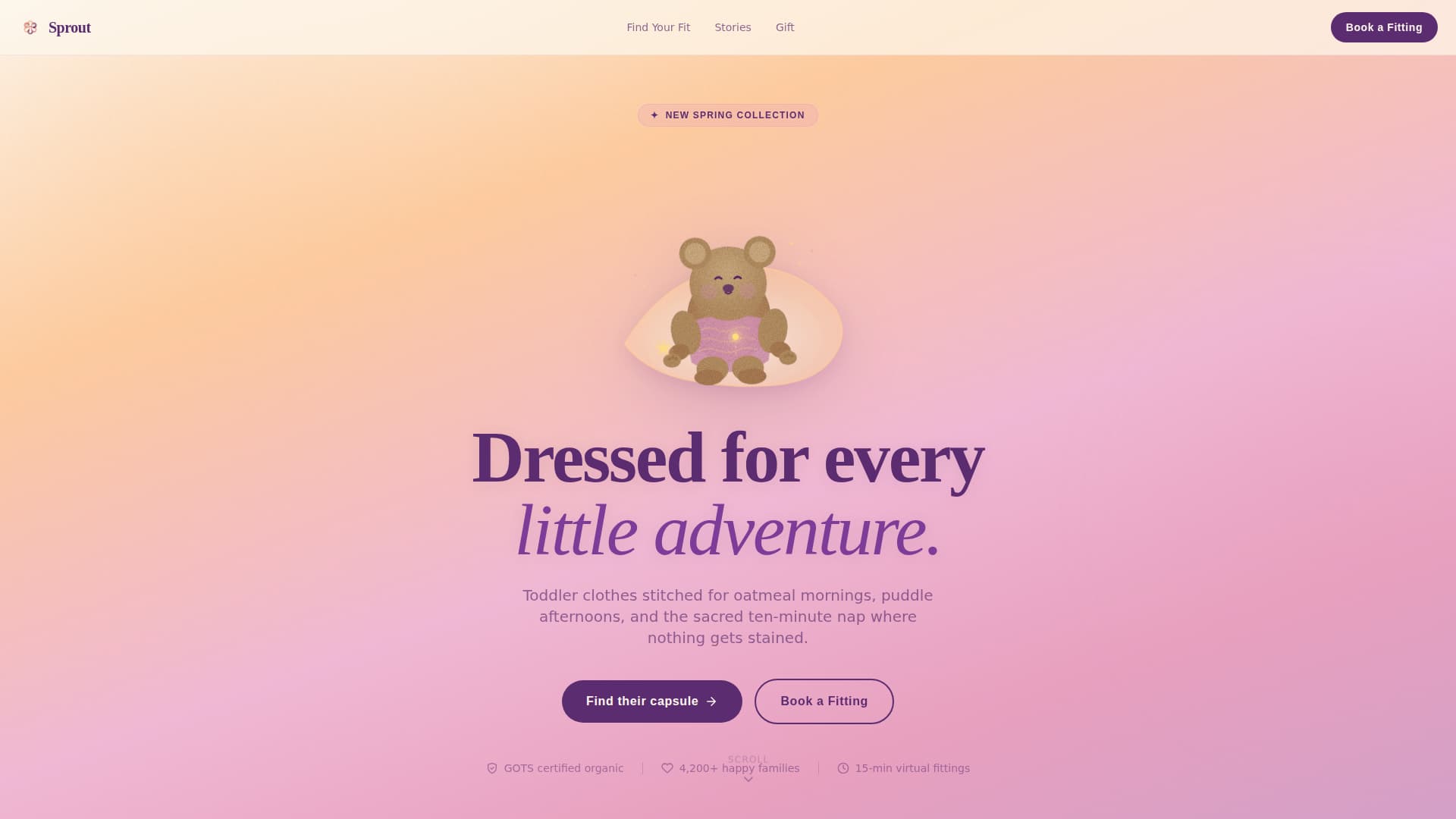 Toddler (1-3) Products & Specialist Booking Website Template