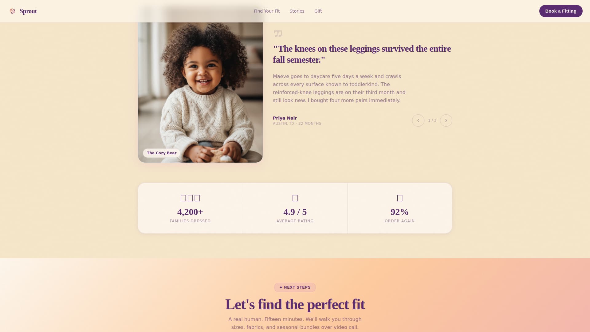 Toddler (1-3) Products & Specialist Booking Website Template