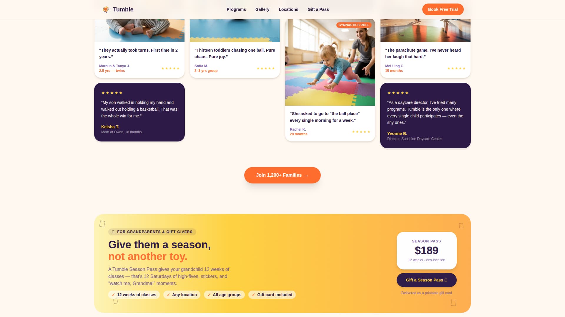 Toddler (1-3) Products & Booking Website Template