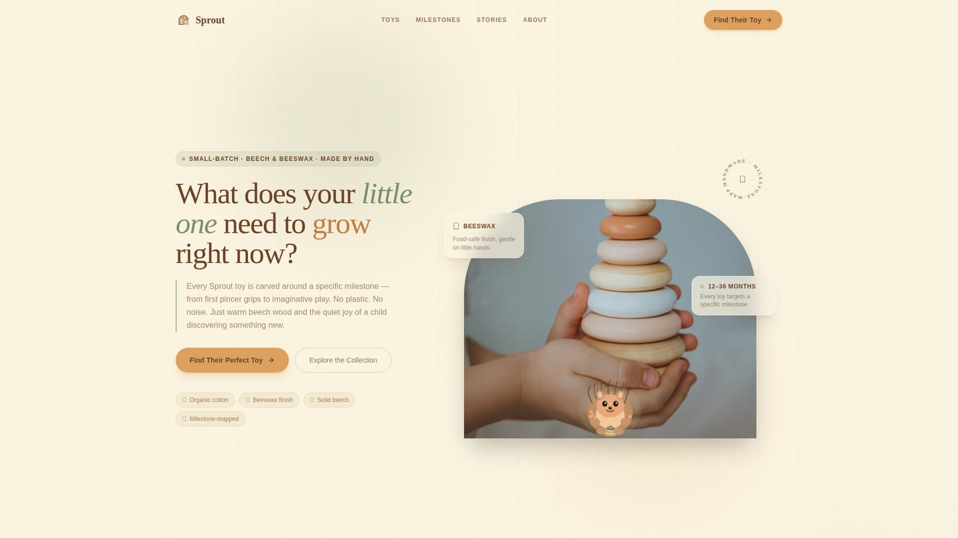 Sprout - Enchanting Toddlertoy Landing Page Template