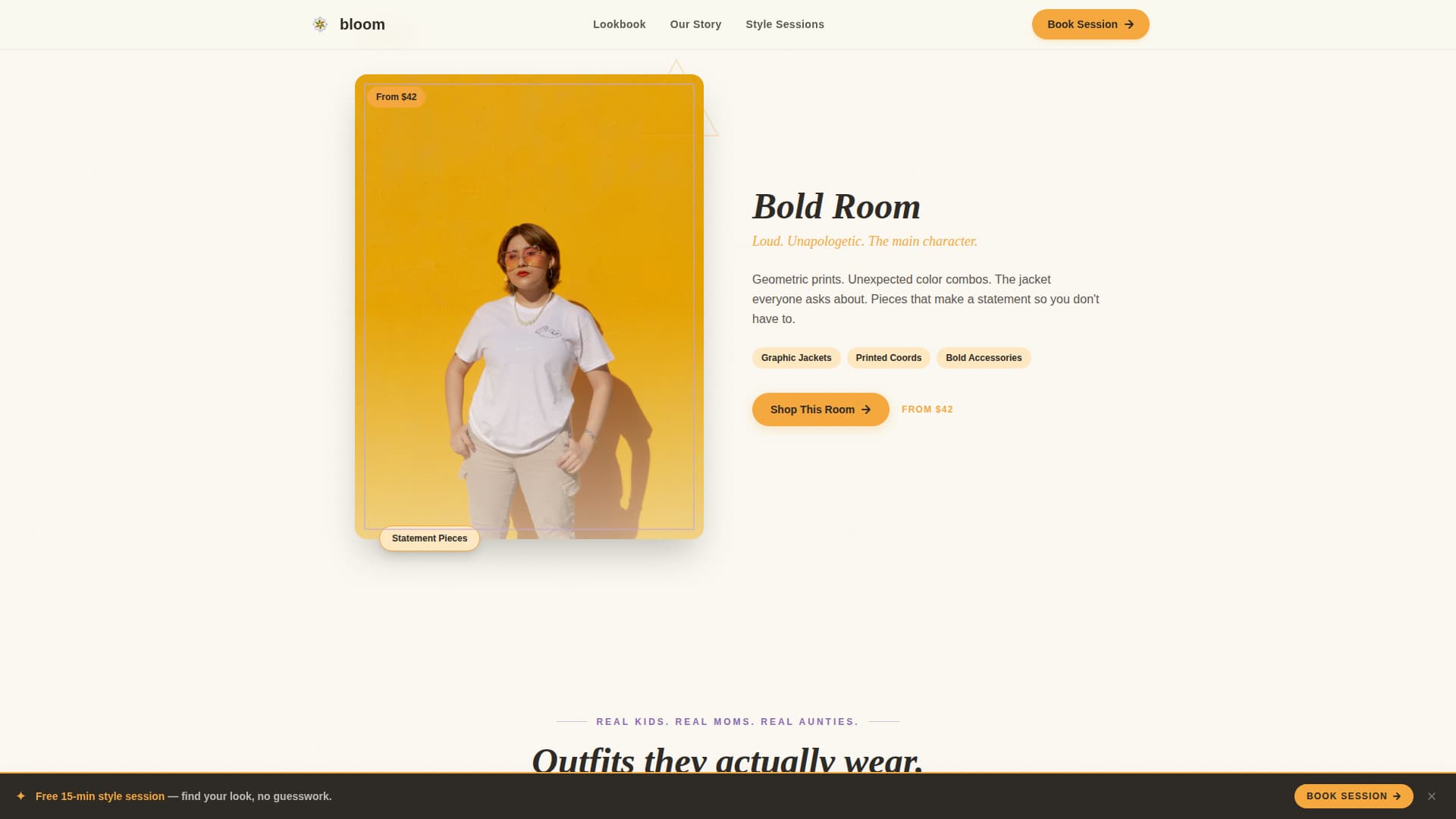 Tween (10-13) Products & Booking Website Template