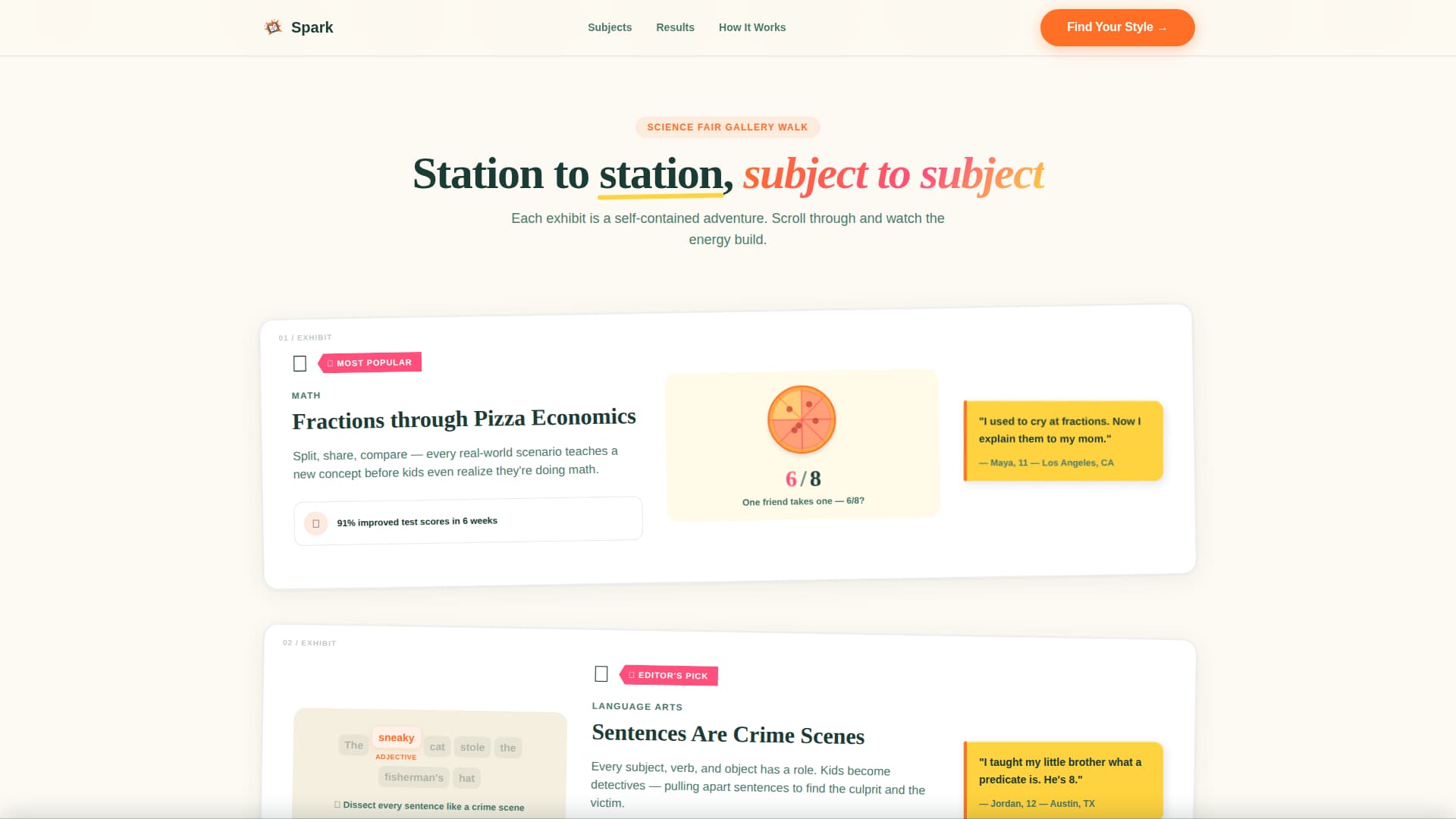 Tween (10-13) Products & Portfolio Website Template