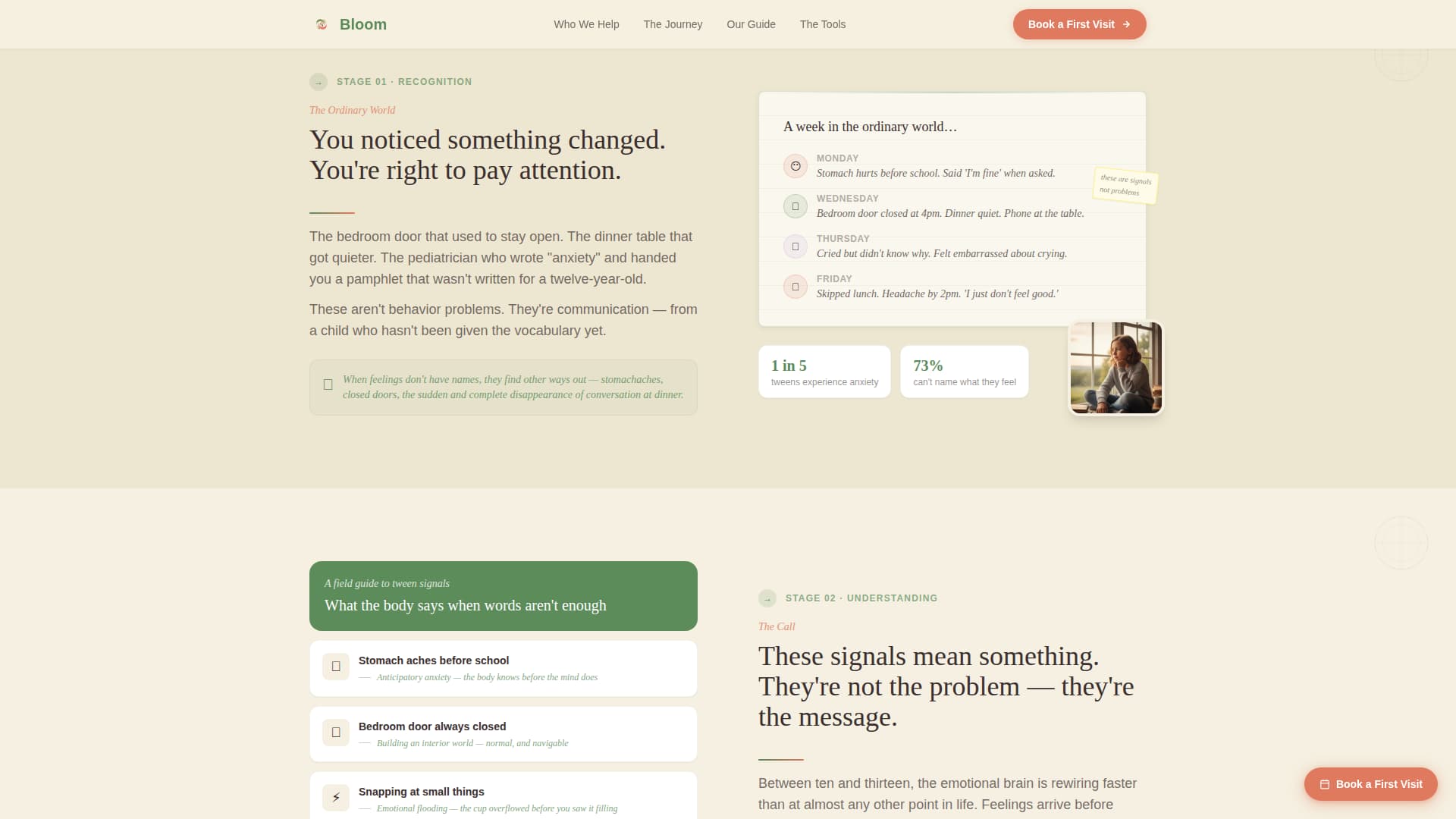 Tween (10-13) Products & Specialist Booking Website Template