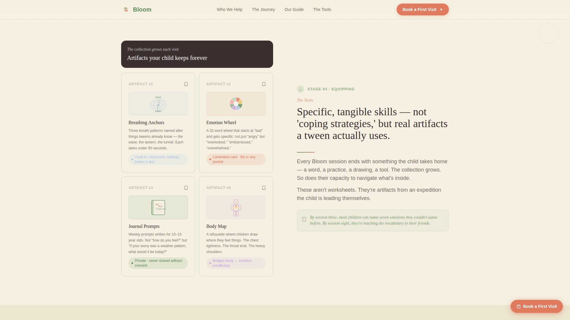 Tween (10-13) Products & Specialist Booking Website Template