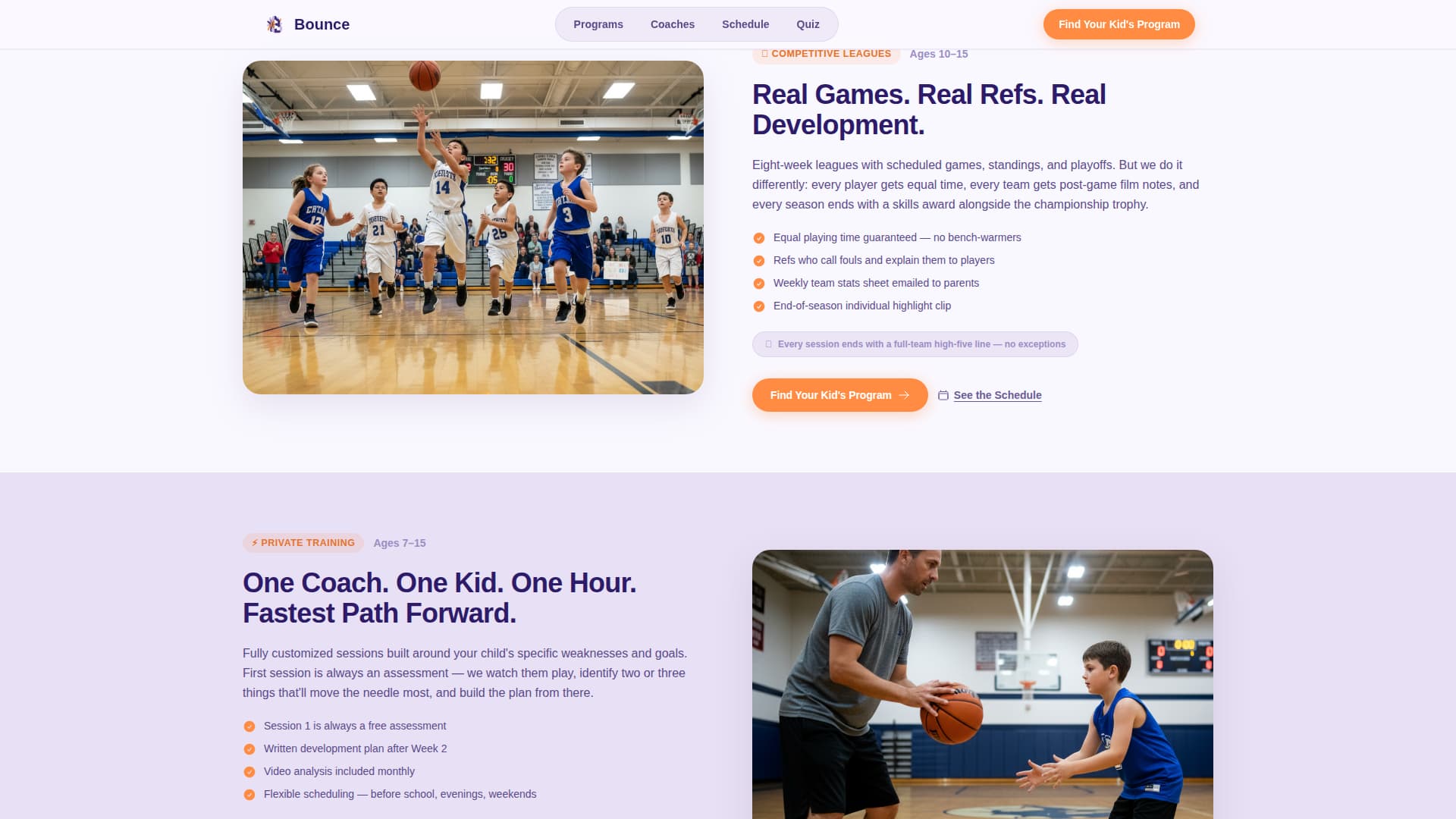 Kids Sports & Dance Academy Booking Website Template