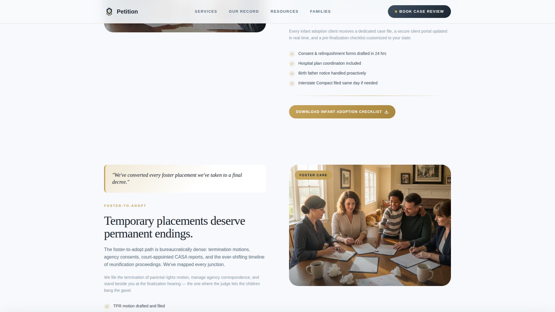 Petition - Trusted Adoption Landing Page Template