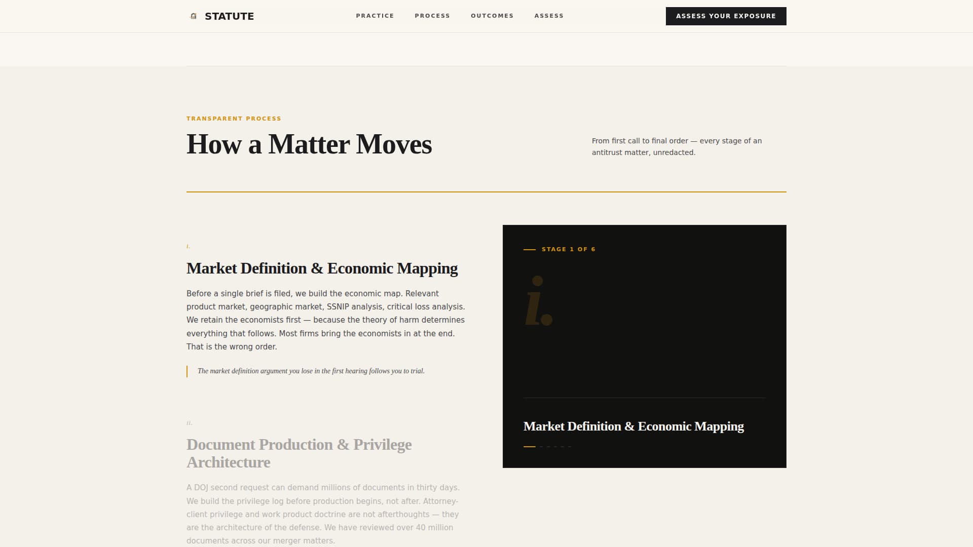 Statute - Authoritative Antitrust Landing Page Template