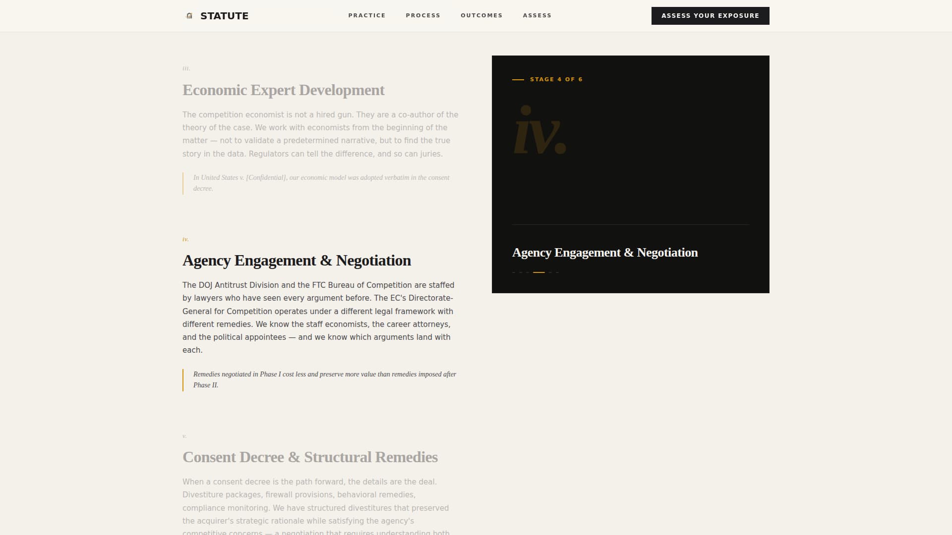 Statute - Authoritative Antitrust Landing Page Template