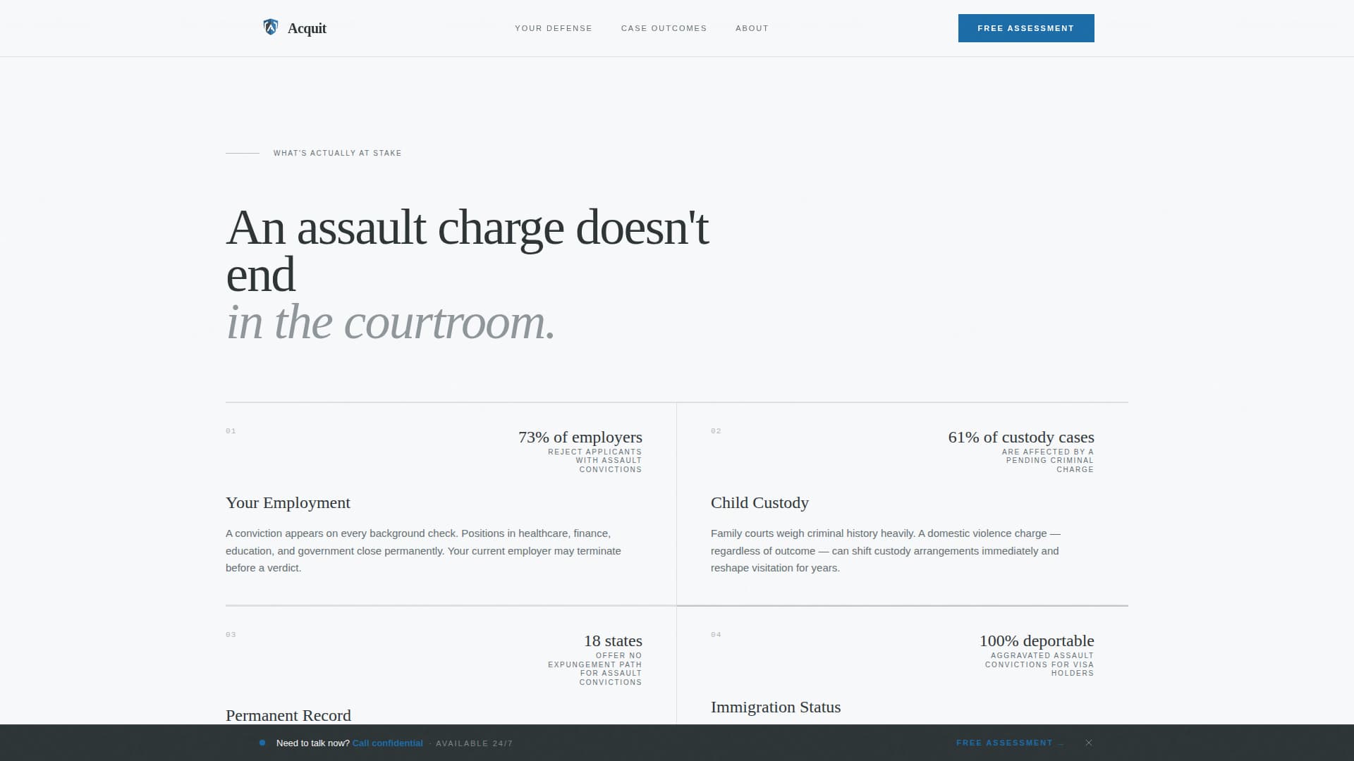 Acquit - Relentless Criminaldefense Landing Page Template