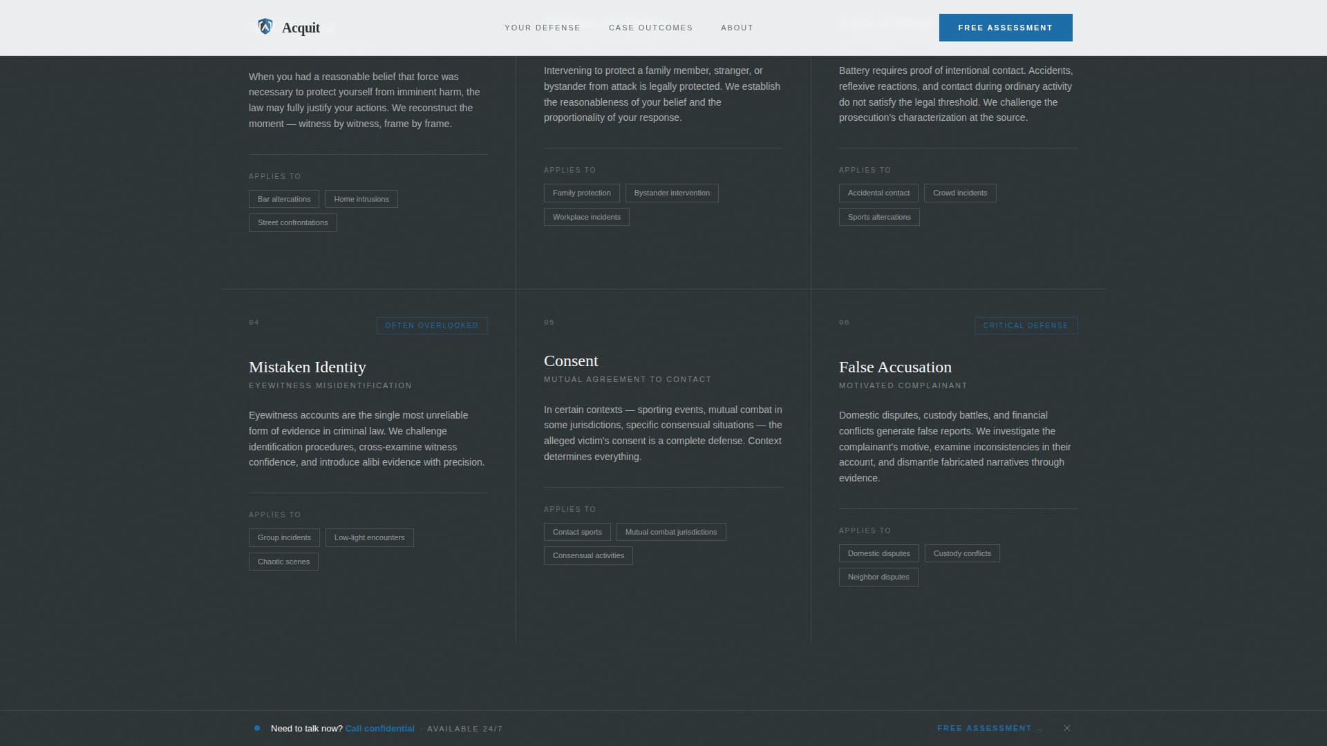 Acquit - Relentless Criminaldefense Landing Page Template