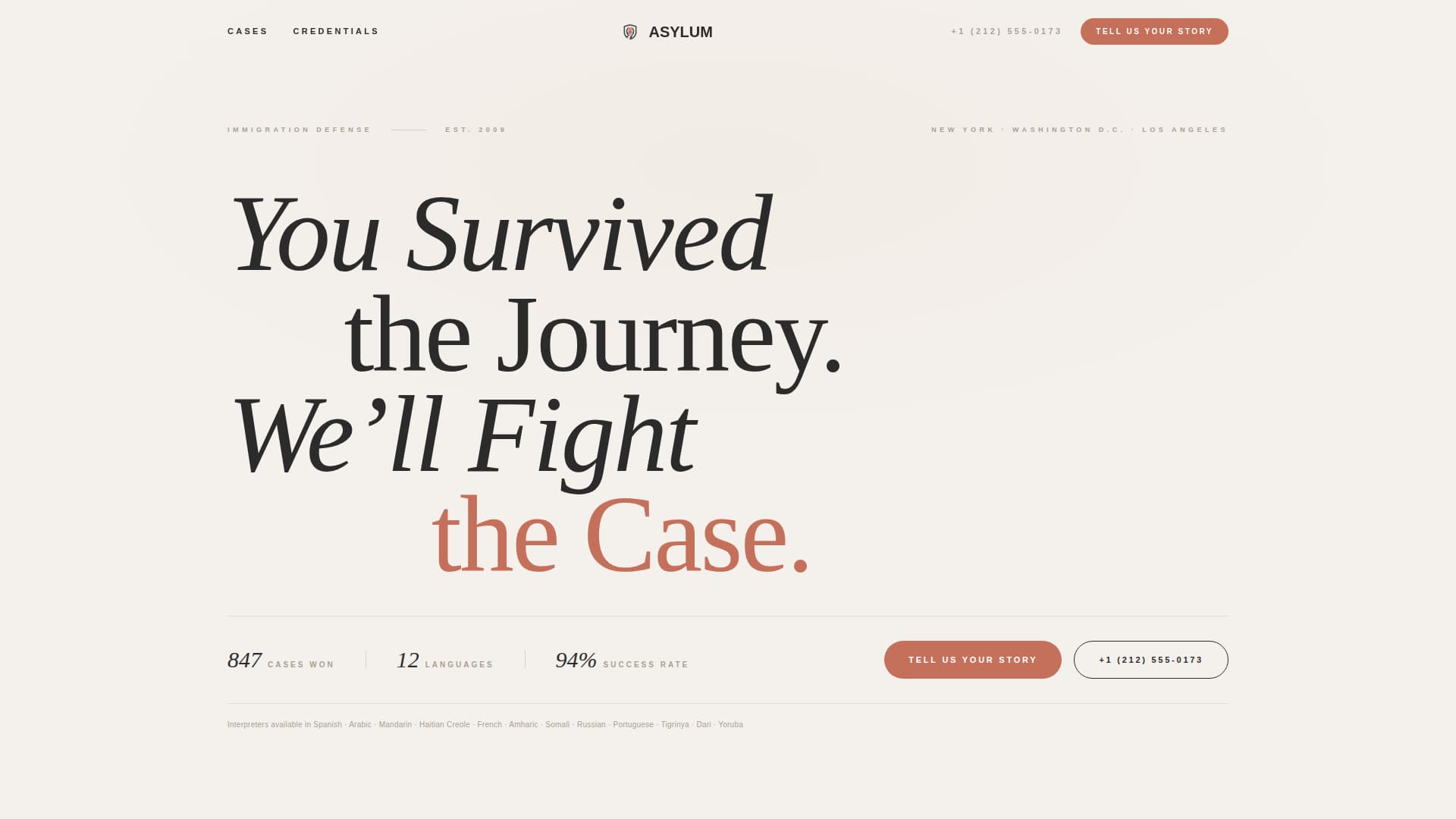 Asylum - Compelling Immigration Landing Page Template