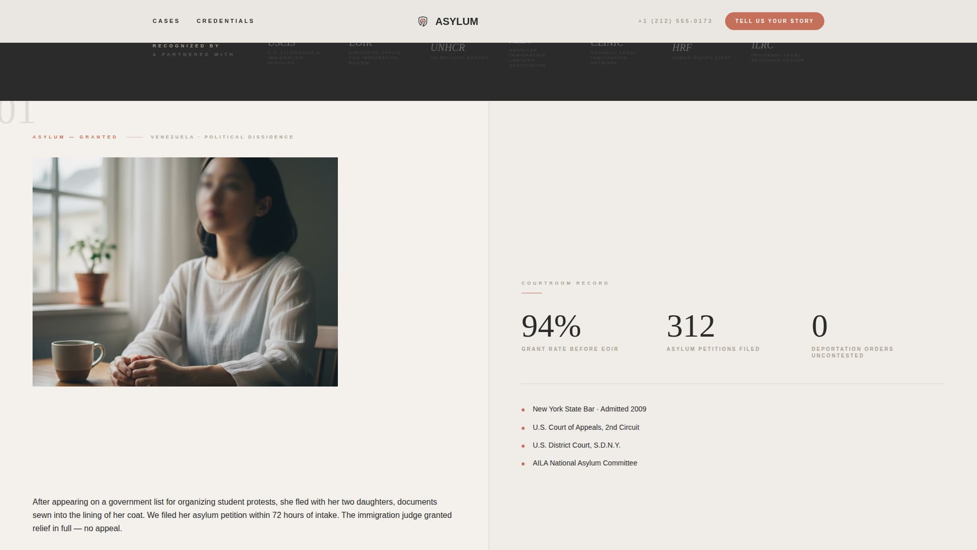 Asylum - Compelling Immigration Landing Page Template