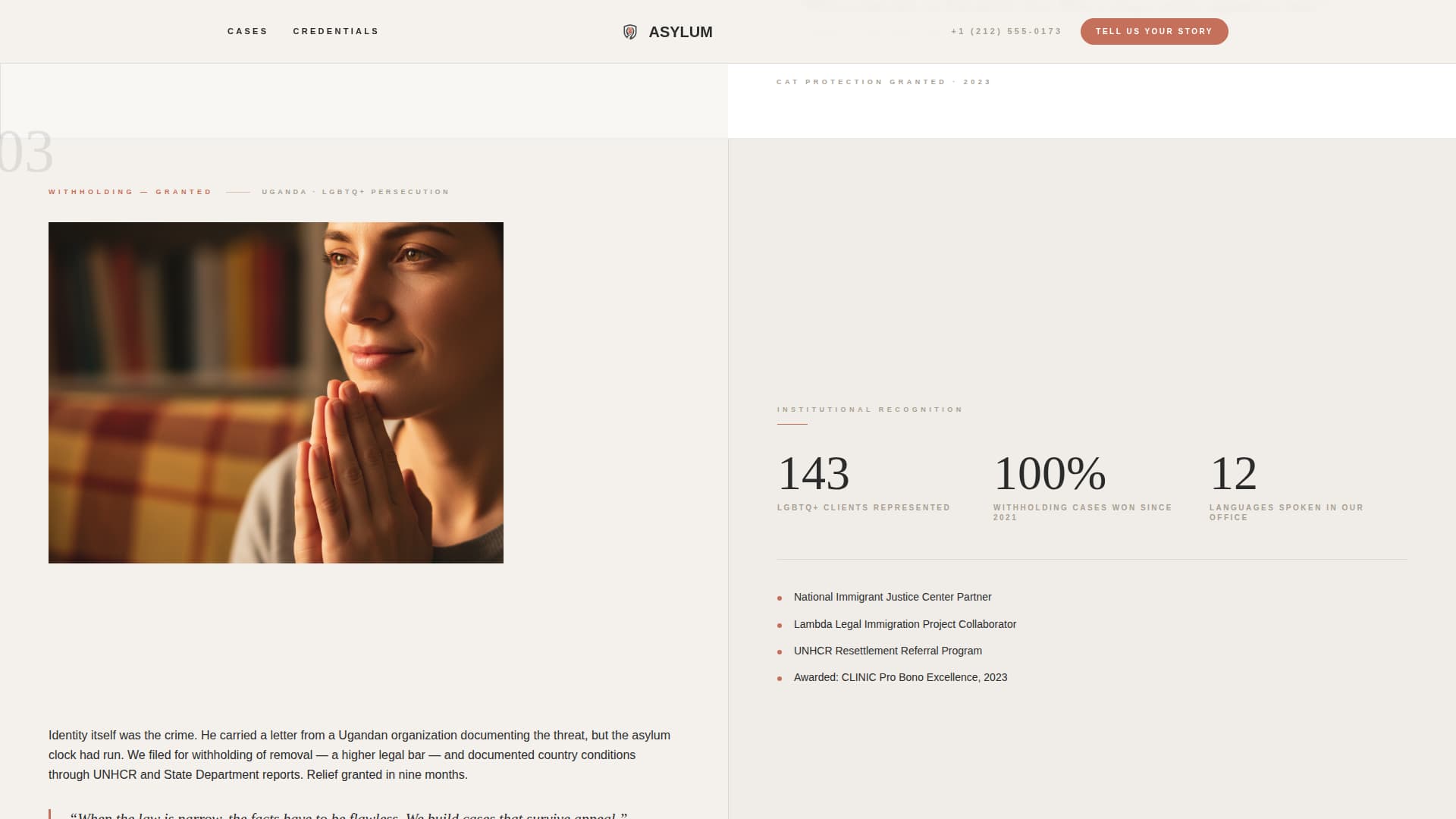 Asylum - Compelling Immigration Landing Page Template