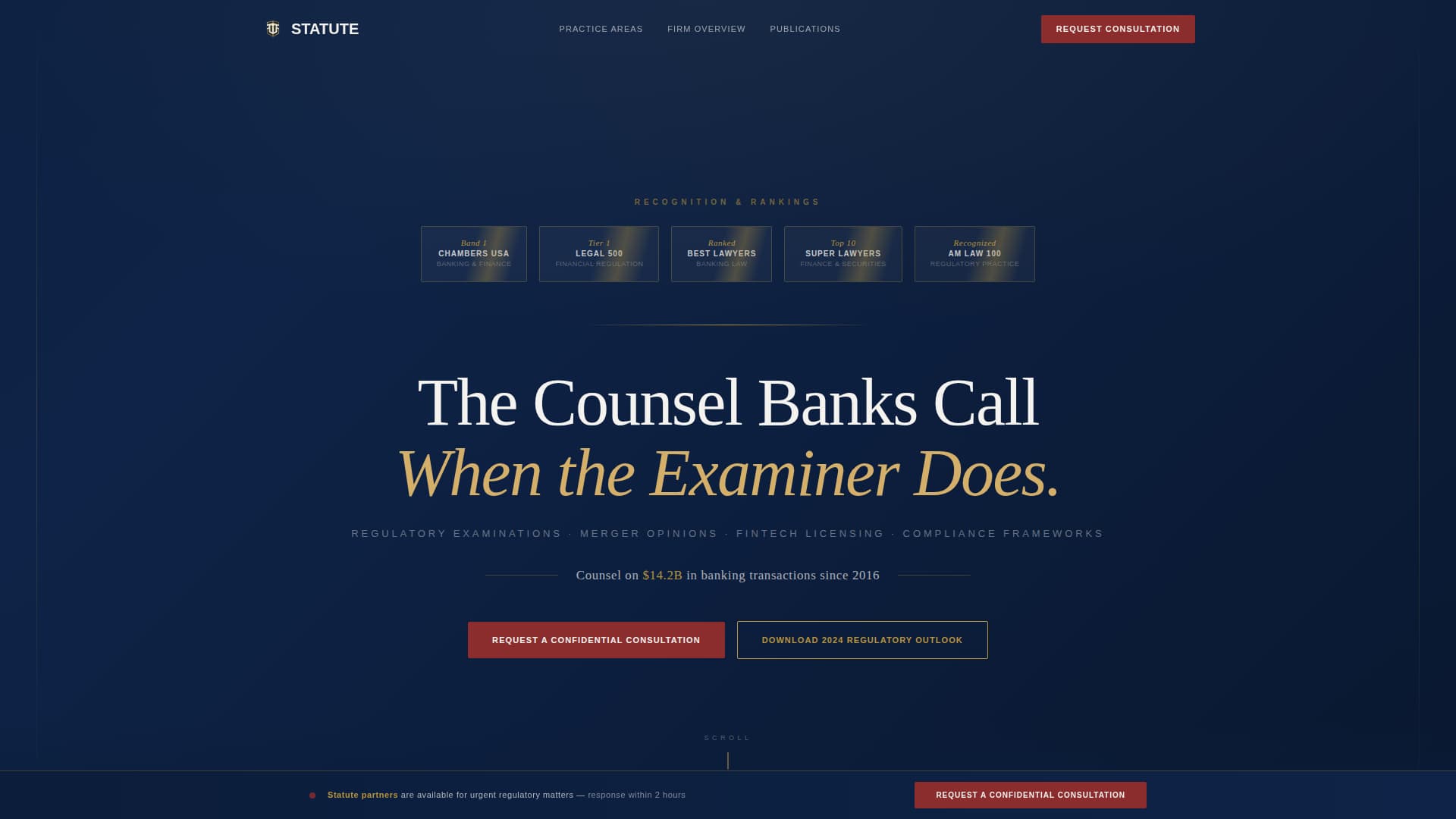 Statute - Authoritative Banking Landing Page Template