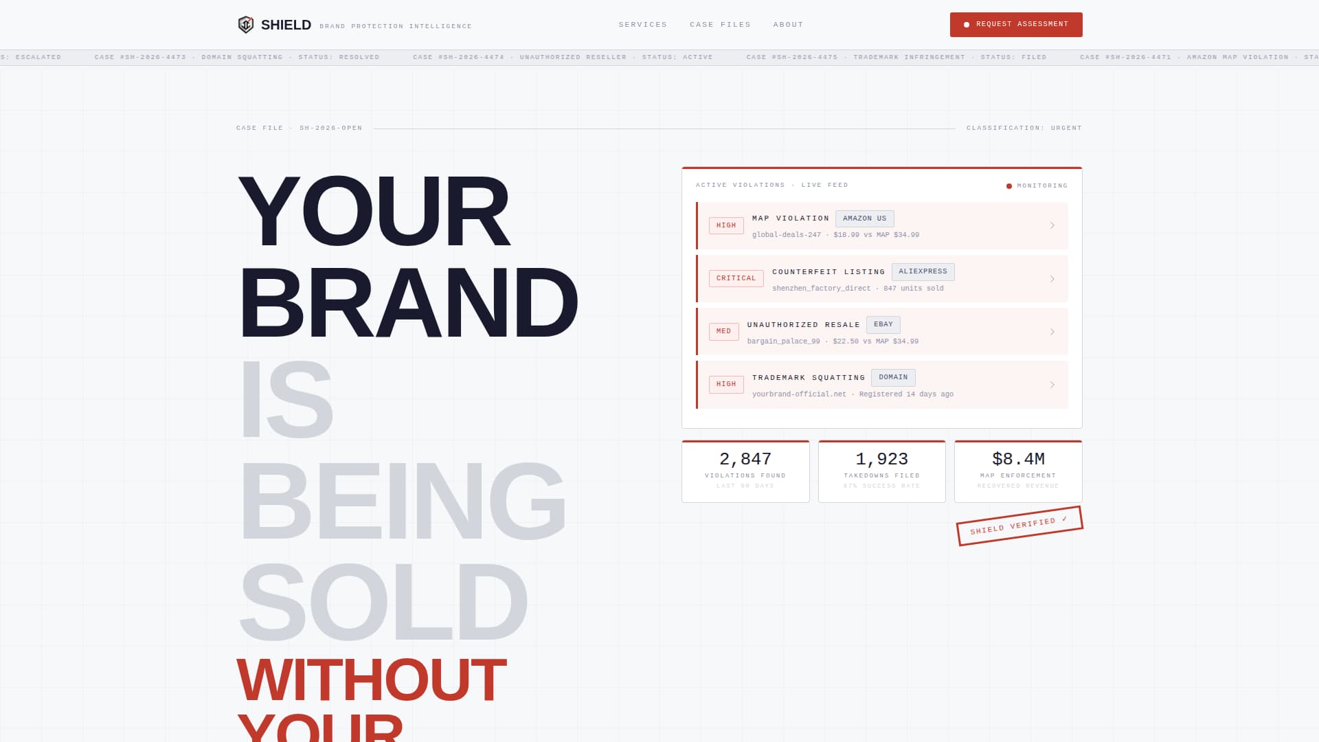 Shield - Authoritative Brandprotection Landing Page Template