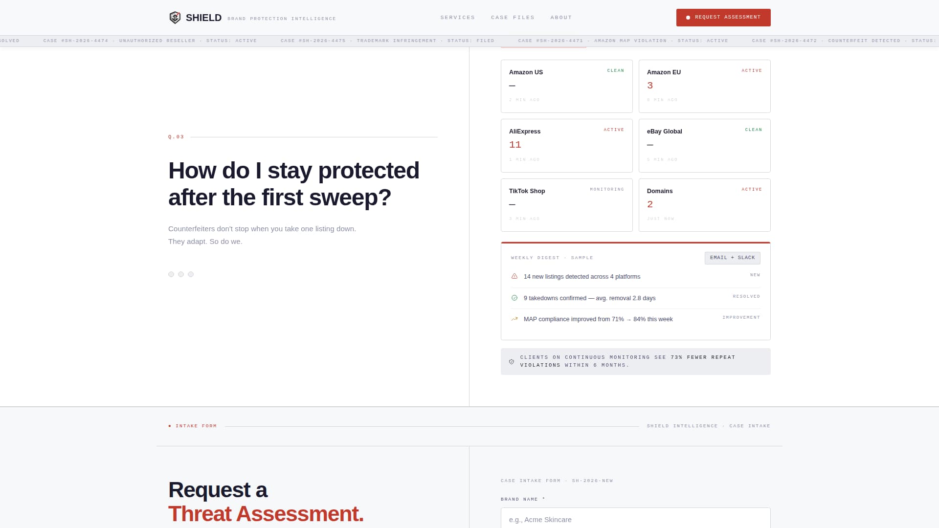 Shield - Authoritative Brandprotection Landing Page Template