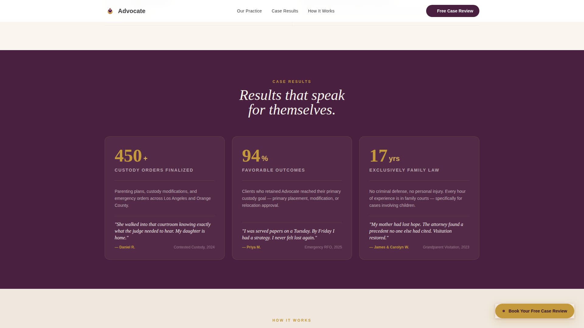 Advocate - Trusted Custody Landing Page Template
