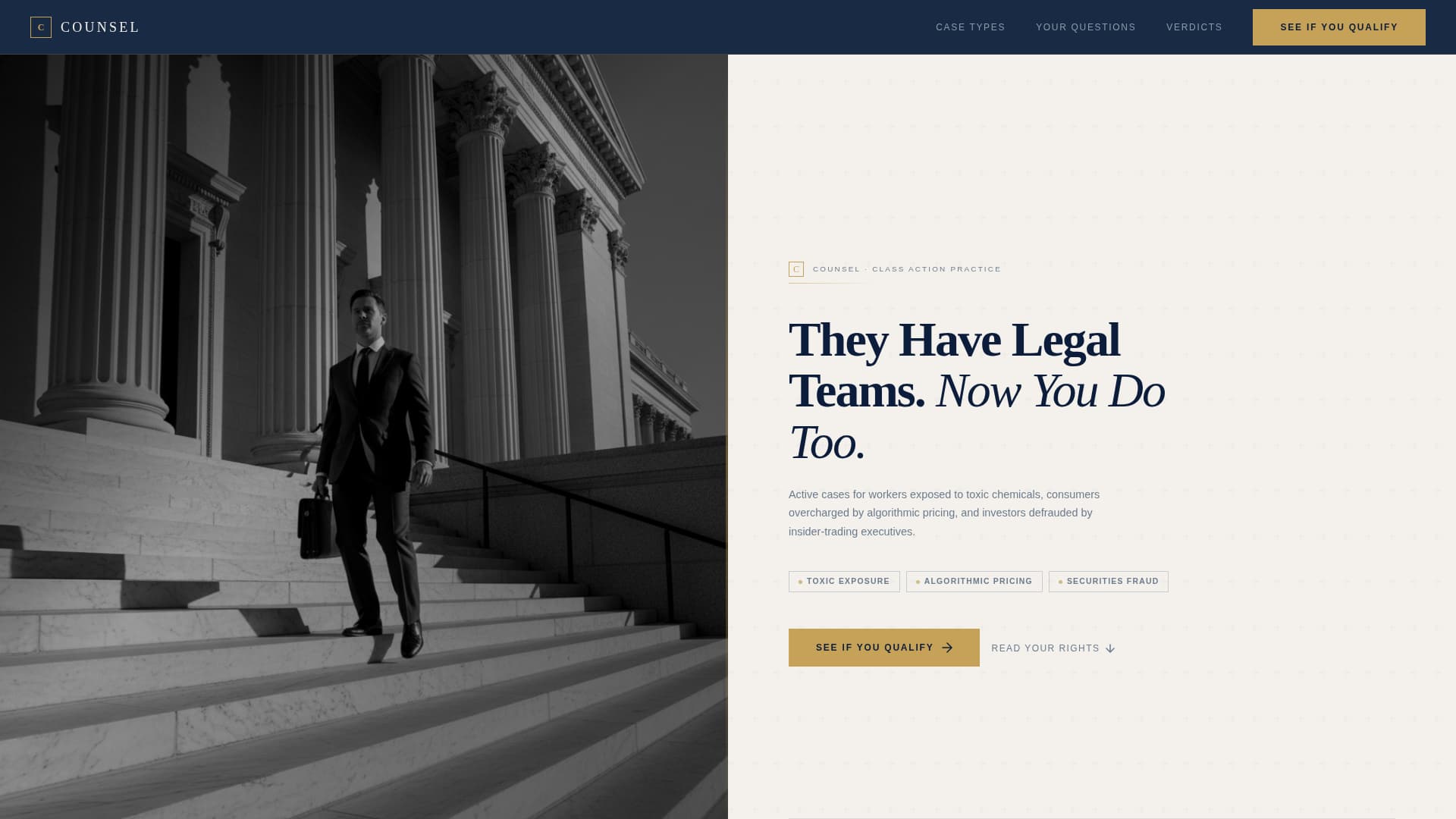 Counsel - Powerful Classaction Landing Page Template