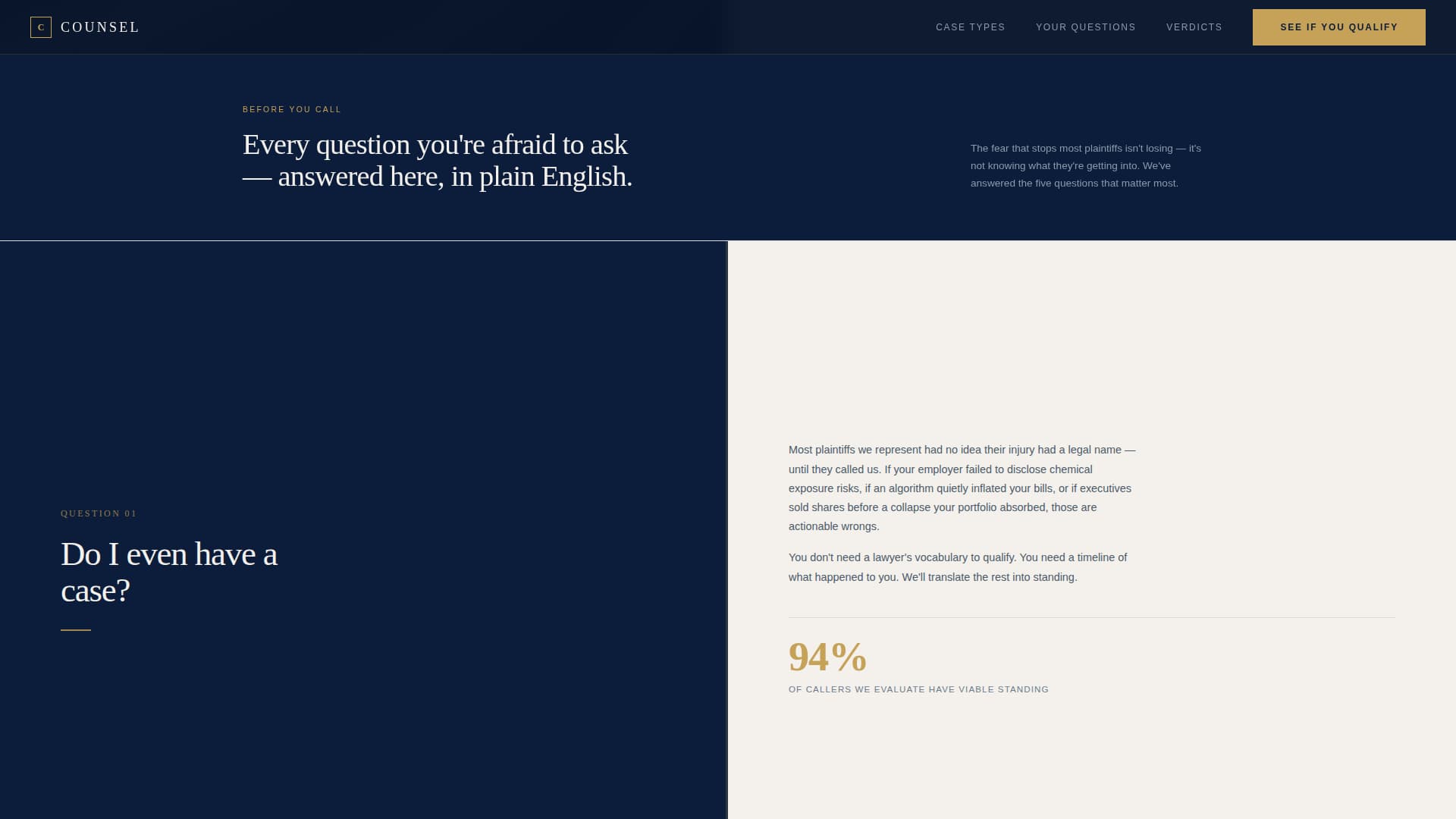 Counsel - Powerful Classaction Landing Page Template