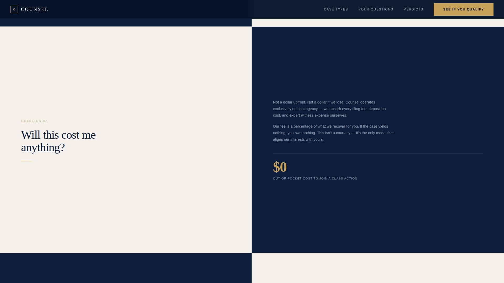 Counsel - Powerful Classaction Landing Page Template