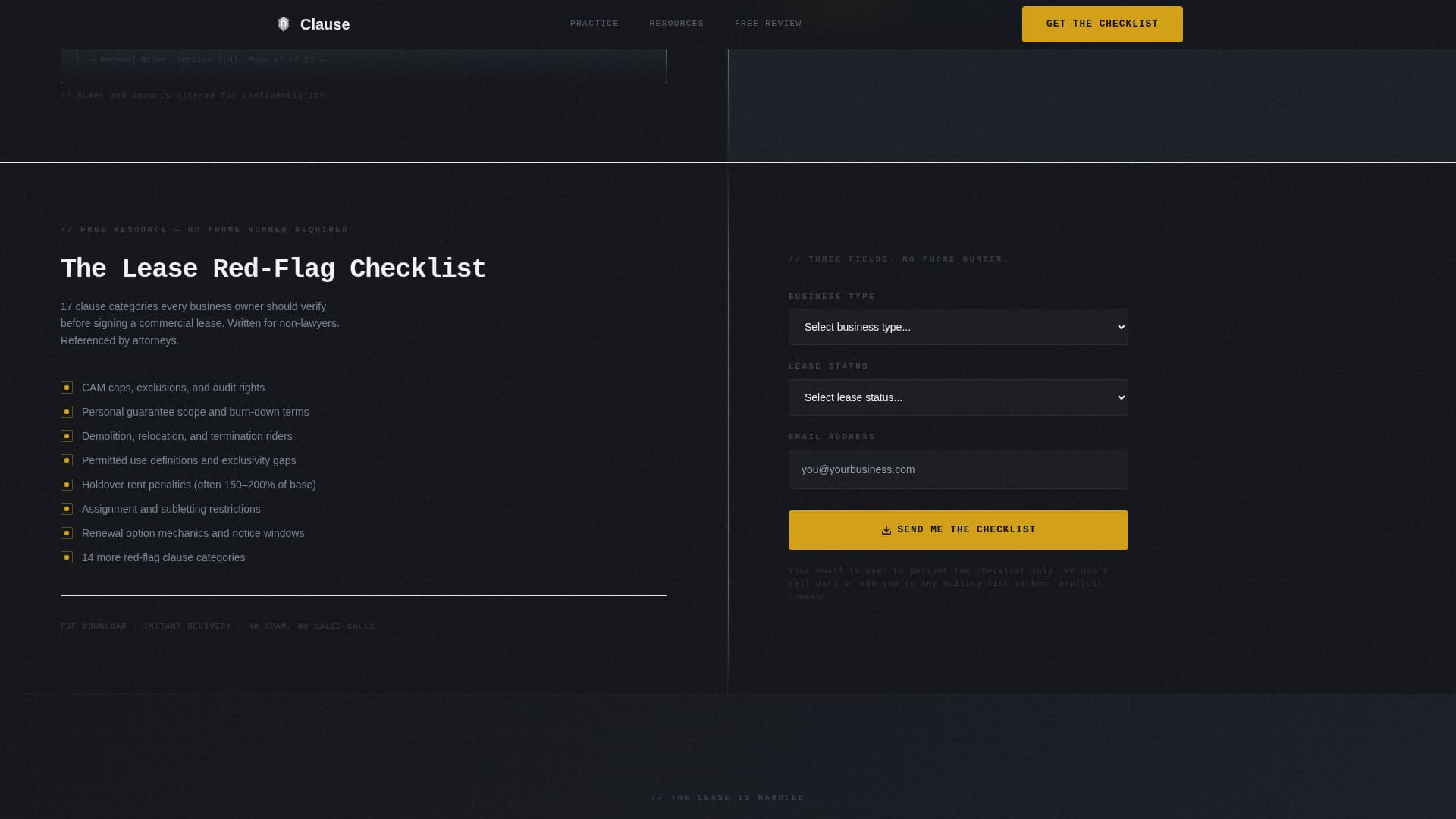 Clause - Trusted Lease Landing Page Template