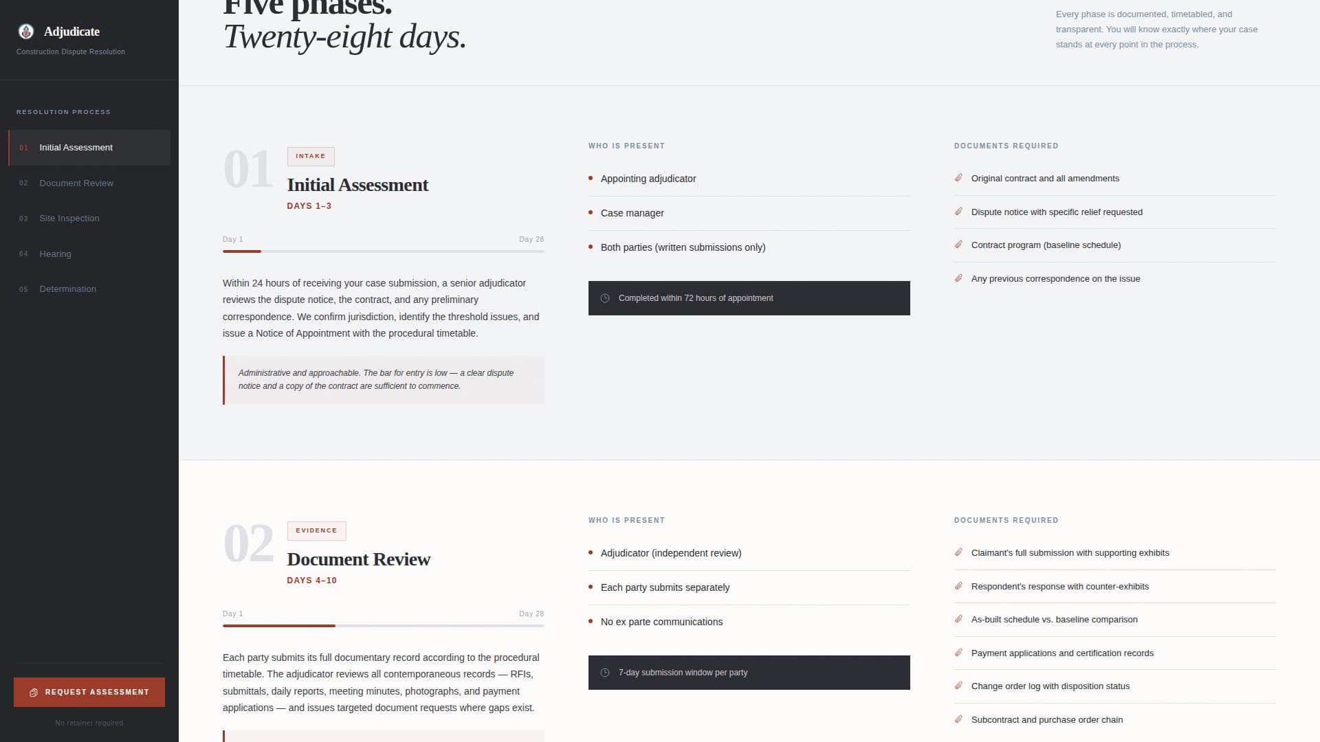 Adjudicate - Authoritative Construction Landing Page Template