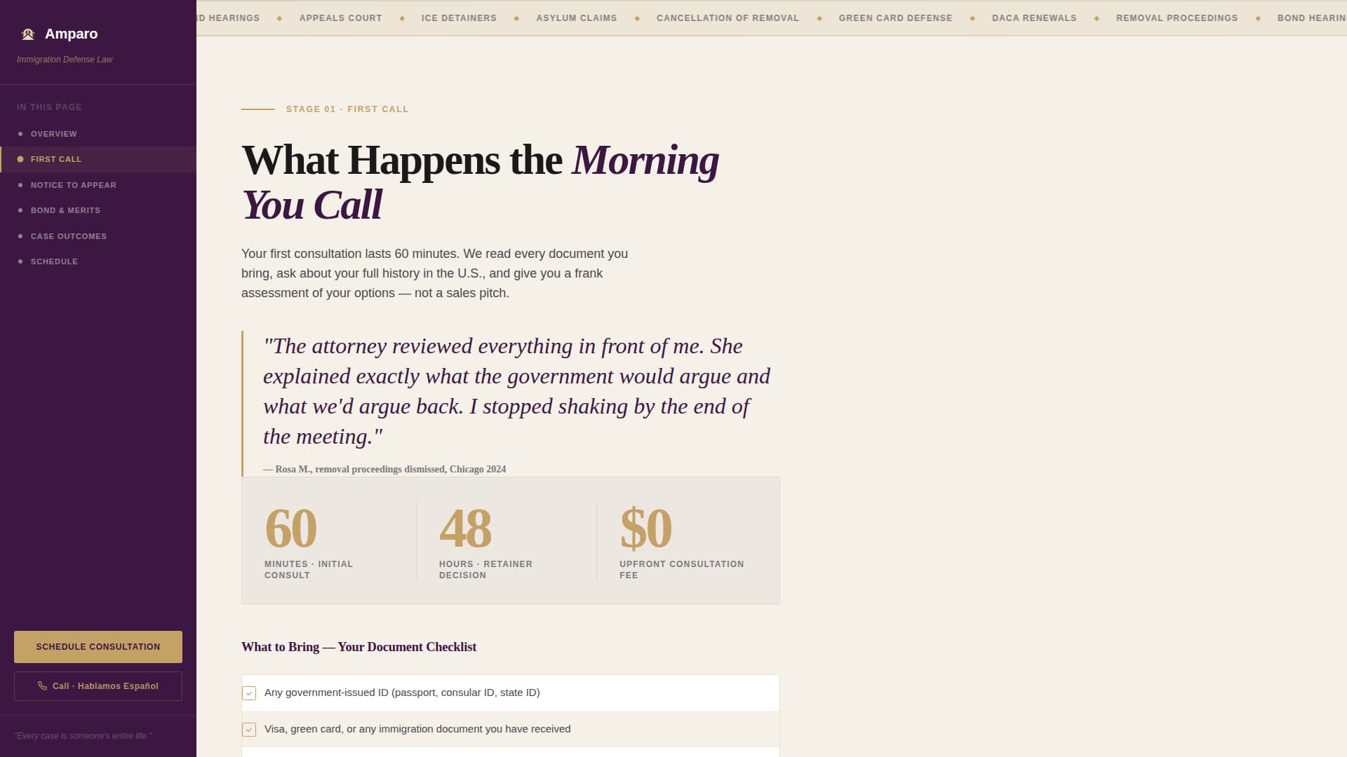 Amparo - Authoritative Immigration Landing Page Template