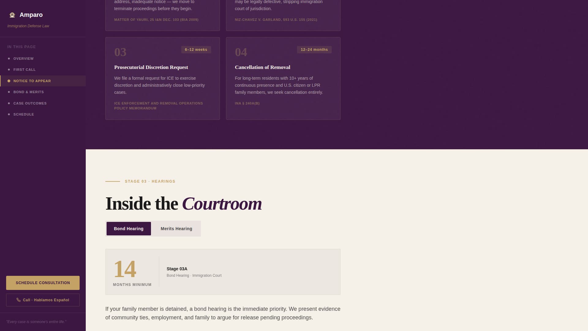 Amparo - Authoritative Immigration Landing Page Template