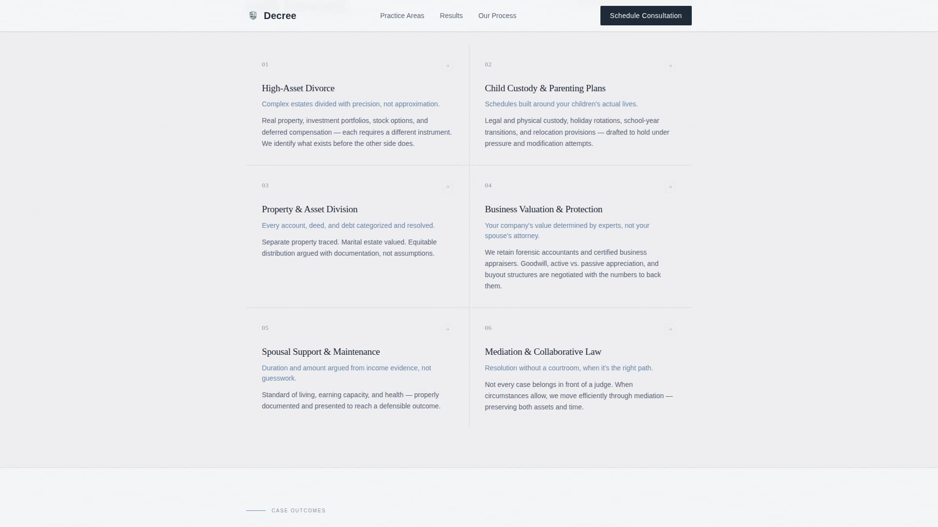 Decree - Authoritative Divorce Landing Page Template