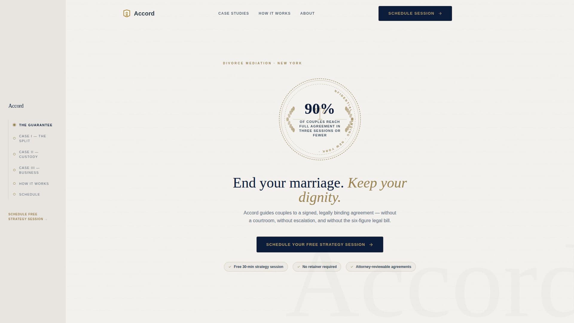Accord - Trusted Mediation Landing Page Template