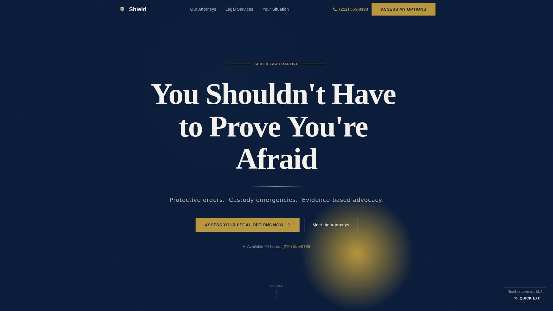 Shield - Authoritative Advocacy Landing Page Template