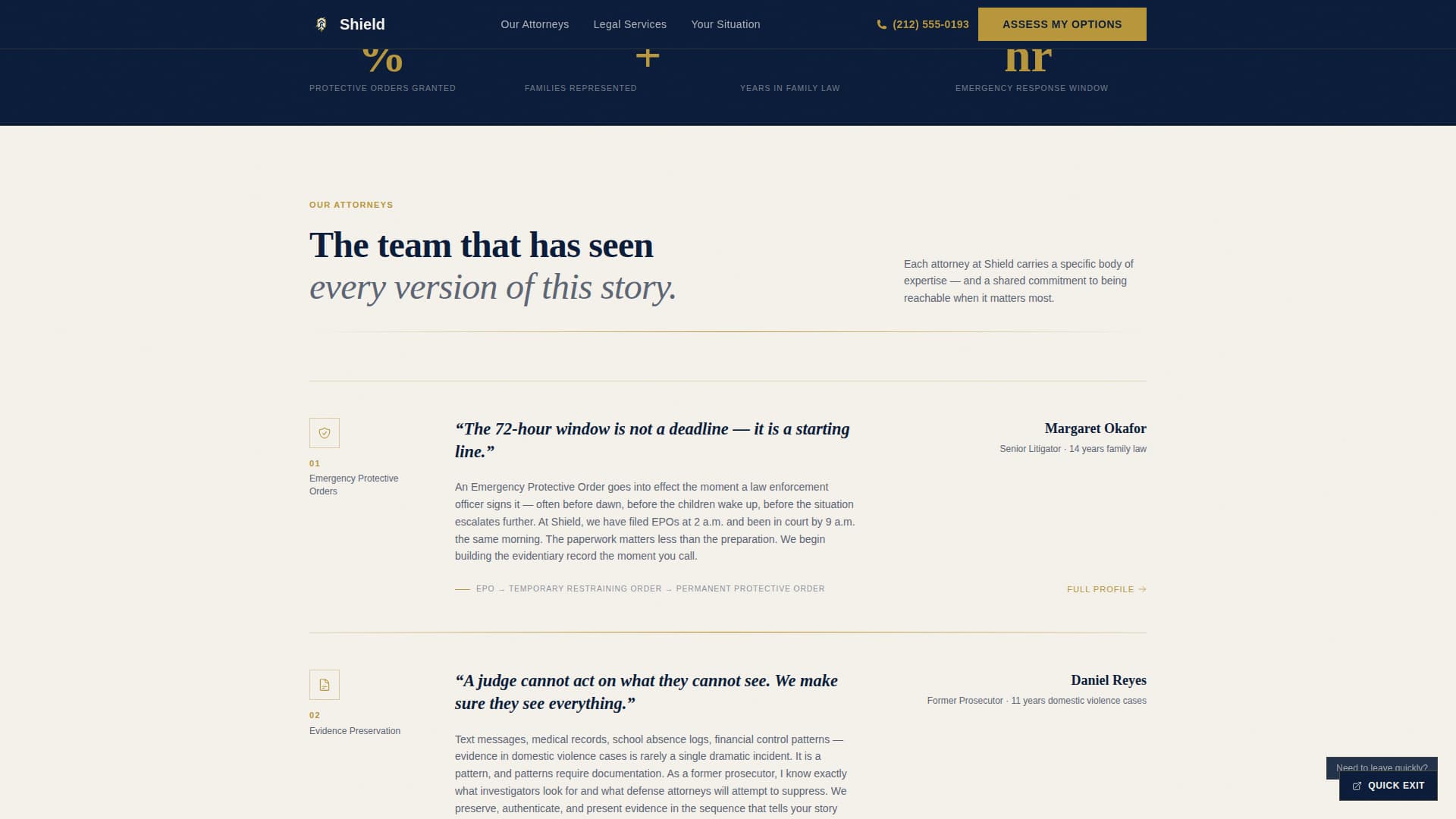 Shield - Authoritative Advocacy Landing Page Template