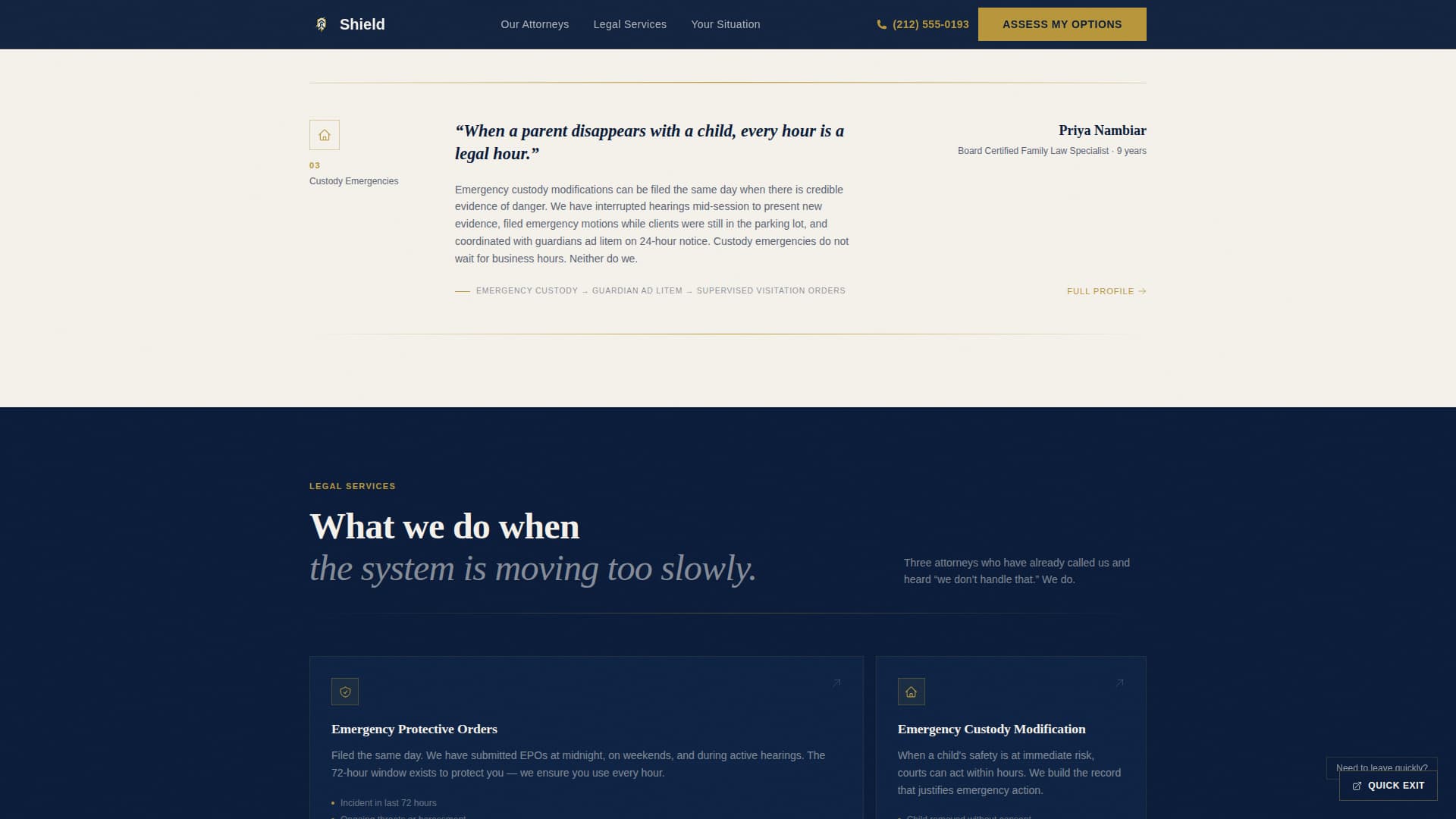 Shield - Authoritative Advocacy Landing Page Template