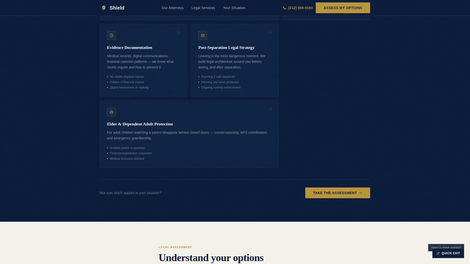Shield - Authoritative Advocacy Landing Page Template