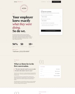 Advocate - Powerful Employment Landing Page Template