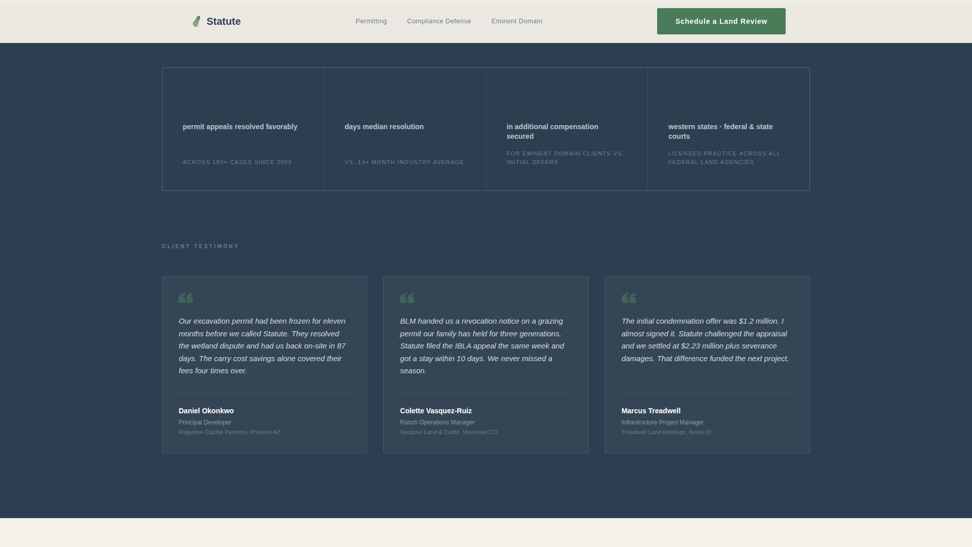 Statute - Authoritative Landuse Landing Page Template