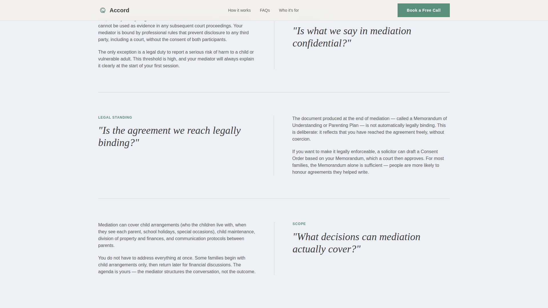 Accord - Trusted Familymediation Landing Page Template